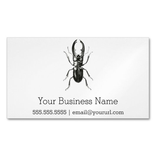 Lucanus Metallicus Käfer Magnetische Visitenkarte (Vorderseite)