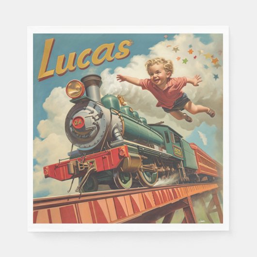 Lucas Birthday Serviette (Vorderseite)