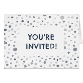 Lucas Confetti Watercolor Dots Geburtstag Einladun