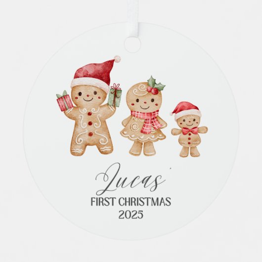 Lucas' First Christmas Ornament Aus Metall (Vorderseite)