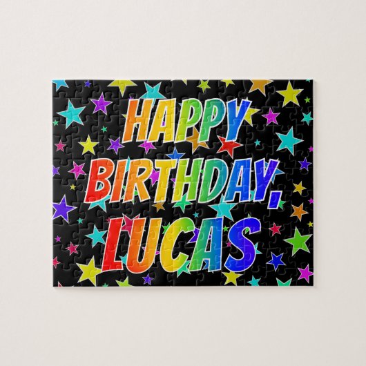 "LUCAS" First Name, Fun "HAPPY BIRTHDAY" Puzzle (Horizontal)