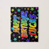 "LUCAS" First Name, Fun "HAPPY BIRTHDAY" Puzzle (Vertikal)