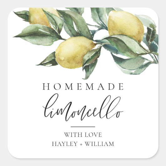 Lucas Limoncello Quadratischer Aufkleber (Vorderseite)