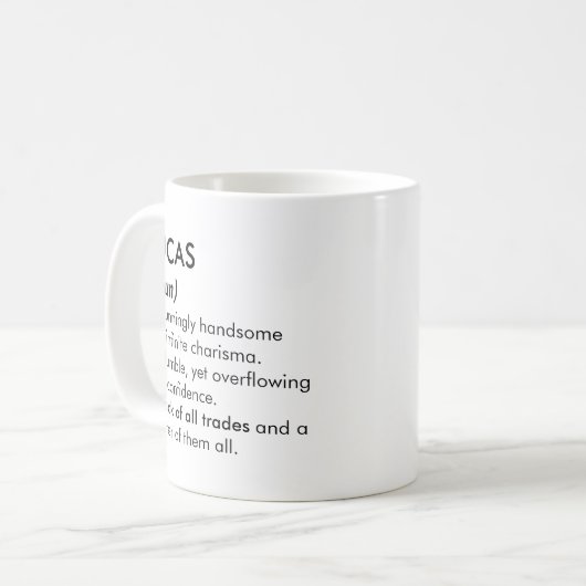 Lucas name, Editable name, Custom name Kaffeetasse (Vorderseite Links)