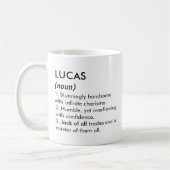 Lucas name, Editable name, Custom name Kaffeetasse (Links)