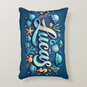 Lucas Name Ocean Thema Dekorative Meeresleben Dekokissen (Vorderseite(Vertikal))