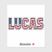Lucas Name Vorname USA Sticker Stickerset (Blatt)