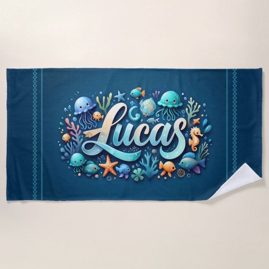 Lucas Ocean Adventure Beach Handtuch (Vorderseite)