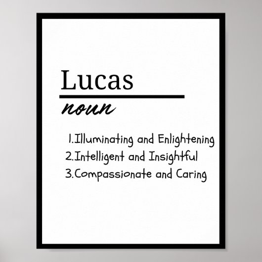 Lucas, Personalisierte Bezeichnung für Junge Poster (Vorne)
