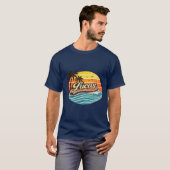 Lucas Retro-Sonnenuntergangs-Name-Design T-Shirt (Vorne ganz)