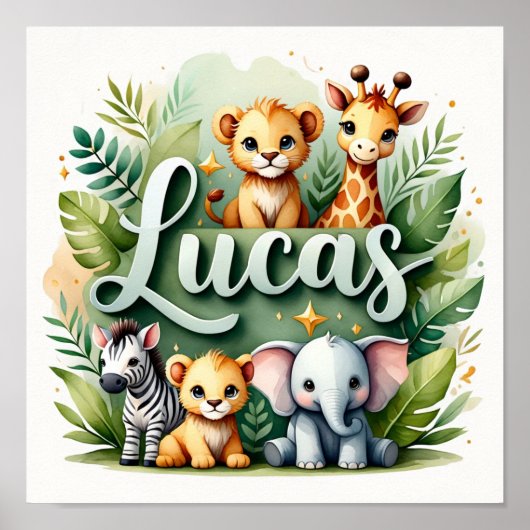 Lucas Safari Kinderzimmer Poster (Vorne)