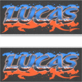 Lucas Vorname Name Graffiti Aufkleber Sticker (Vorderseite)