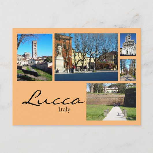 Lucca Collage Postkarte (Vorderseite)
