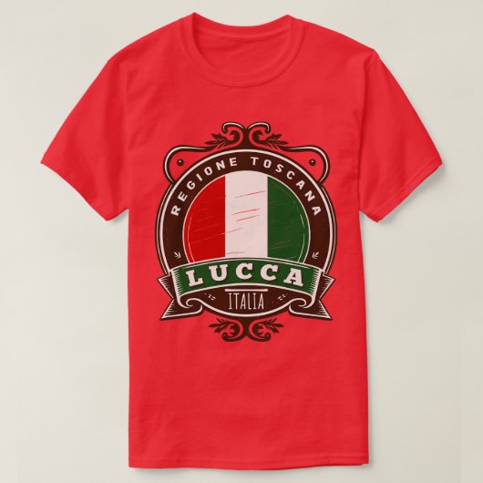 Lucca Italia Retro Style Design T-Shirt (Design vorne)