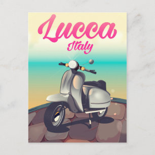 Lucca Italien Roller-Reiseplakat-Druck. Postkarte