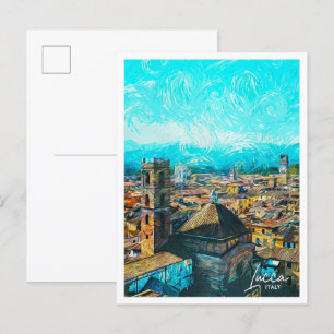 Lucca Italien Schönes Öl Paint City Postkarte