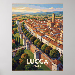 Lucca Italien Stadtmauern Reise Szene 🧱 Poster