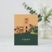 Lucca Italien Stylist Illustration Postkarte (Stehend Vorderseite)