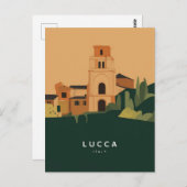 Lucca Italien Stylist Illustration Postkarte (Vorne/Hinten)