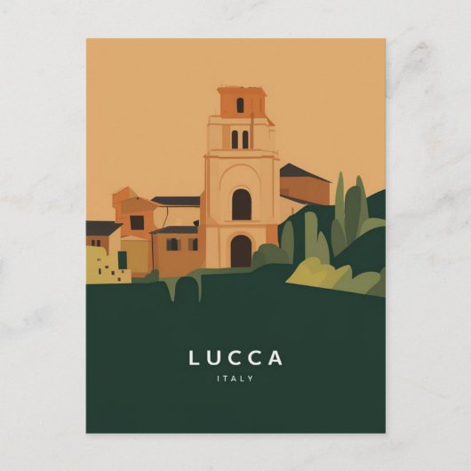 Lucca Italien Stylist Illustration Postkarte (Vorderseite)