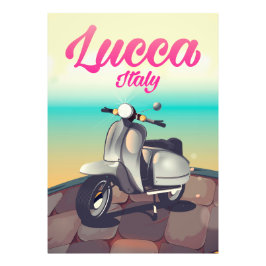Lucca Italy Scooter Reiseplakat drucken. Fotodruck