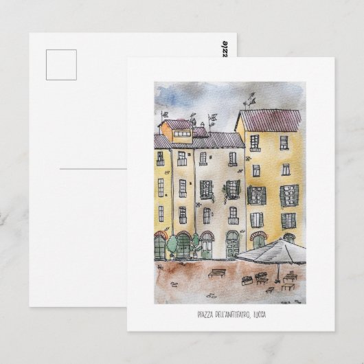 Lucca, Piazza Dell' Anfiteatro Postkarte (Vorne/Hinten)