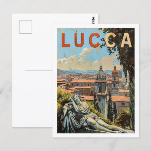 Lucca Toskana Italien Vintage Berühmter Reiseort Postkarte