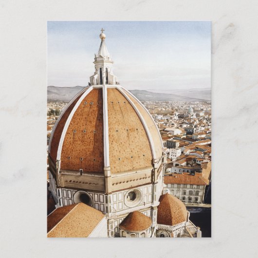 "Luce di Firenze" Der Duomo Italien Wasserfarbe Postkarte (Vorderseite)