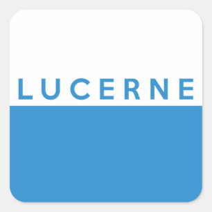 Lucerne Provinz Schweiz Schweizer Flagge Text Name Quadratischer Aufkleber