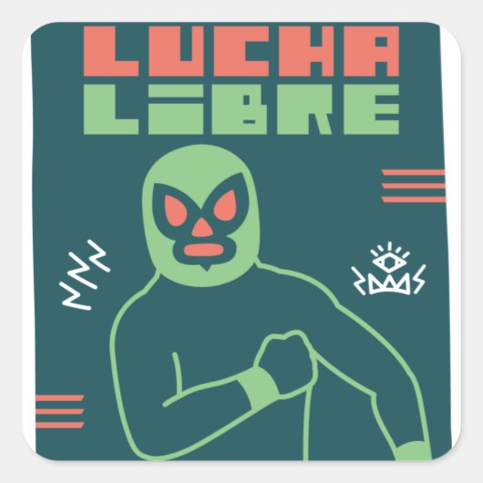 LUCHA LIBRE#120 QUADRATISCHER AUFKLEBER (Vorderseite)