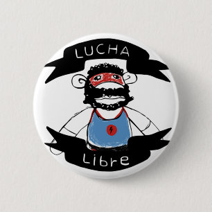 Lucha Libre Affe-Ringkämpfer-Knopf Button