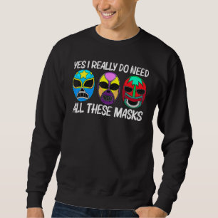 Lucha Libre Art for Men Wrestling Wrestler M Sweatshirt