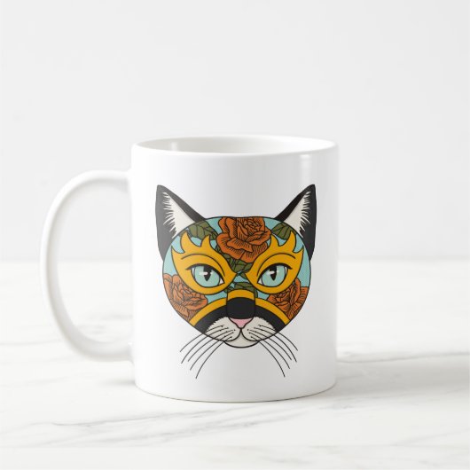 Lucha Libre Cat Kaffeetasse (Links)
