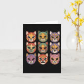 Lucha Libre Cat Mask Funny Luchador Mask Gato Karte (Gelbe Blume)