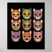 Lucha Libre Cat Mask Funny Luchador Mask Gato  Poster (Vorne)