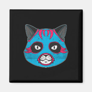 Lucha Libre Cat Wears Luchador Wrestling Mask Magnet