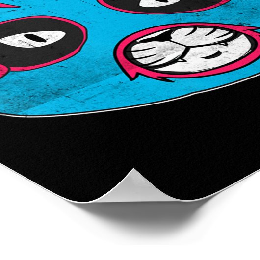 Lucha Libre Cat Wears Luchador Wrestling Mask Poster (Ecke)