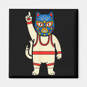 Lucha Libre Katzen Wrestling Luchador Lustig Retro Magnet