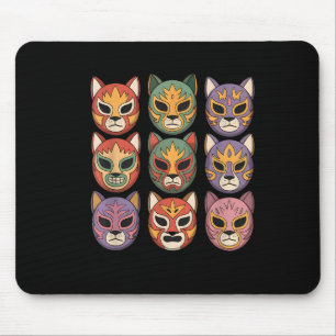 Lucha Libre Katzenmaske Lustige Luchador-Maske Gat Mousepad
