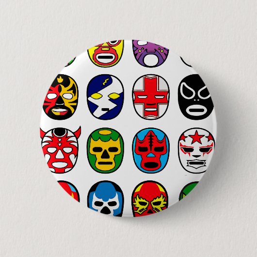 Lucha Libre Luchador mexikanische Wrestling-Masken Button (Vorderseite)