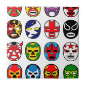 Lucha Libre Luchador mexikanische Wrestling-Masken Fliese (Vorderseite)