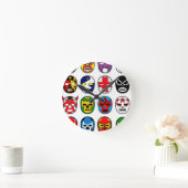Lucha Libre Luchador Mexikanischer Wrestling Maske Runde Wanduhr (Zuhause)