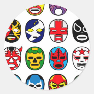 Lucha Libre Luchador Mexikanischer Wrestling Maske Runder Aufkleber