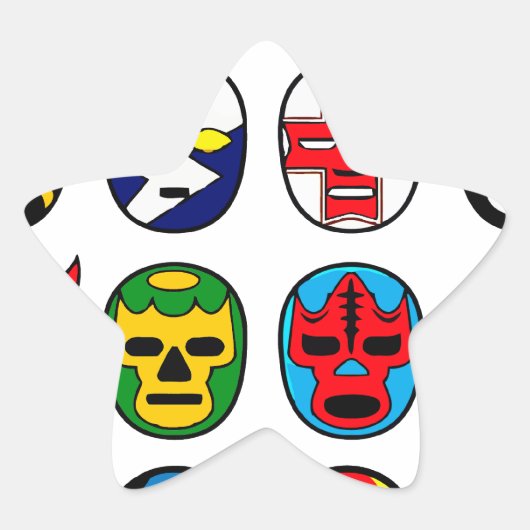 Lucha Libre Luchador Mexikanischer Wrestling Maske Stern-Aufkleber (Vorderseite)