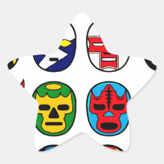 Lucha Libre Luchador Mexikanischer Wrestling Maske Stern-Aufkleber