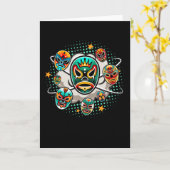 Lucha Libre Mask Mexico Wrestling Karte (Gelbe Blume)