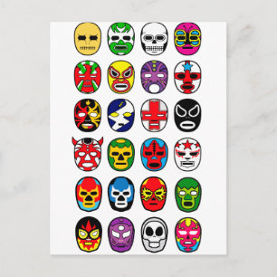 Lucha Libre Mask wrestler mexikanischer Wrestling Postkarte
