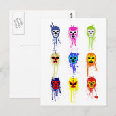 Lucha Libre Maske mexikanischer Wrestling Paint Tr Postkarte (Vorne/Hinten)