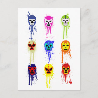 Lucha Libre Maske mexikanischer Wrestling Paint Tr Postkarte
