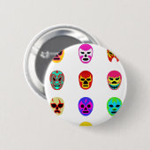 Lucha Libre Masken-Mexikaner-Wrestling Button (Vorne & Hinten)